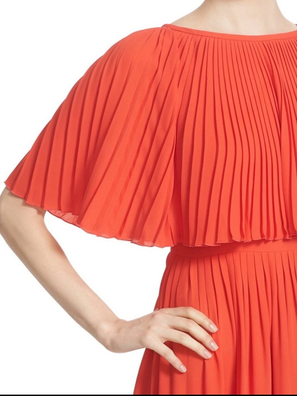 kate spade Coral Pleated Midi Dress - Picture 3 of 7